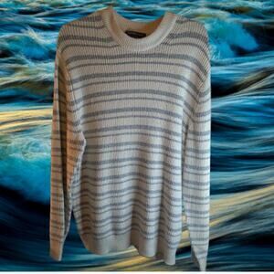 Primark Large long sleeve blue and cream acrylic woman's casual sweater.